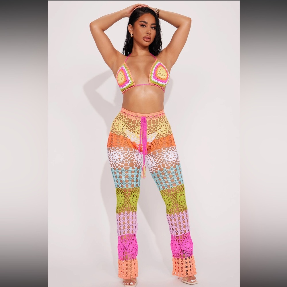 Fashion nova crochet pants!! New and never worn!!(pants only)